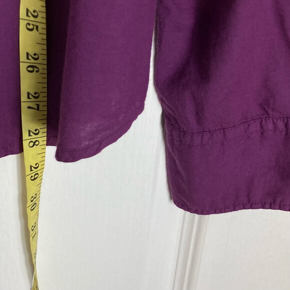 JUST CAVALLI Shirt XL ITALY Graphic Logo Pleat Purple Long Sleeve Button Cotton - Picture 10 of 10